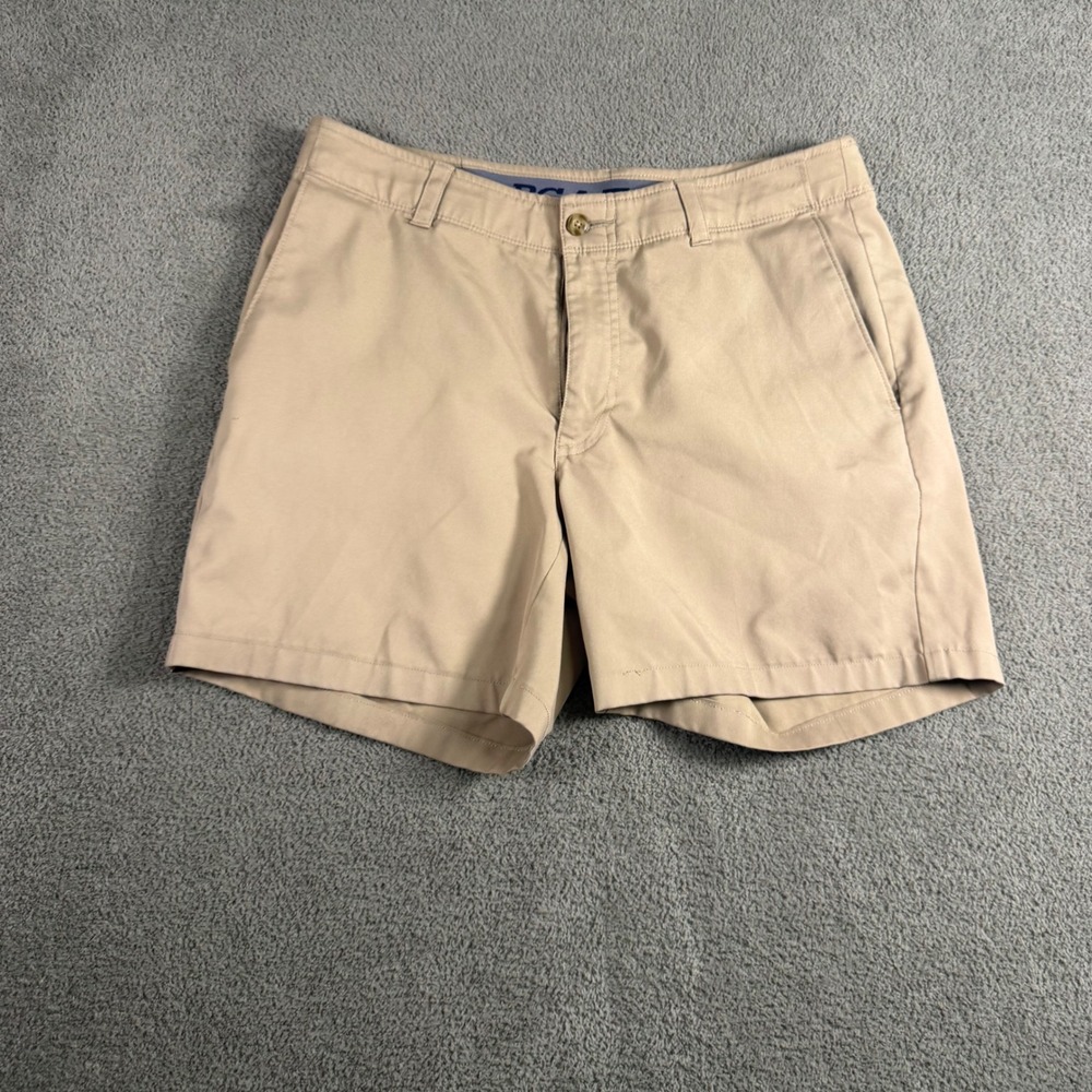 PGA Tour Mens Khaki Tan Golf Shorts Flat Front Size 32 Twill Activewear